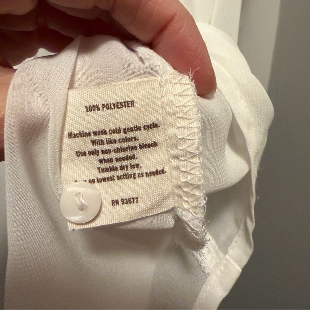 Decree sheer white blouse button up - Picture 4 of 6